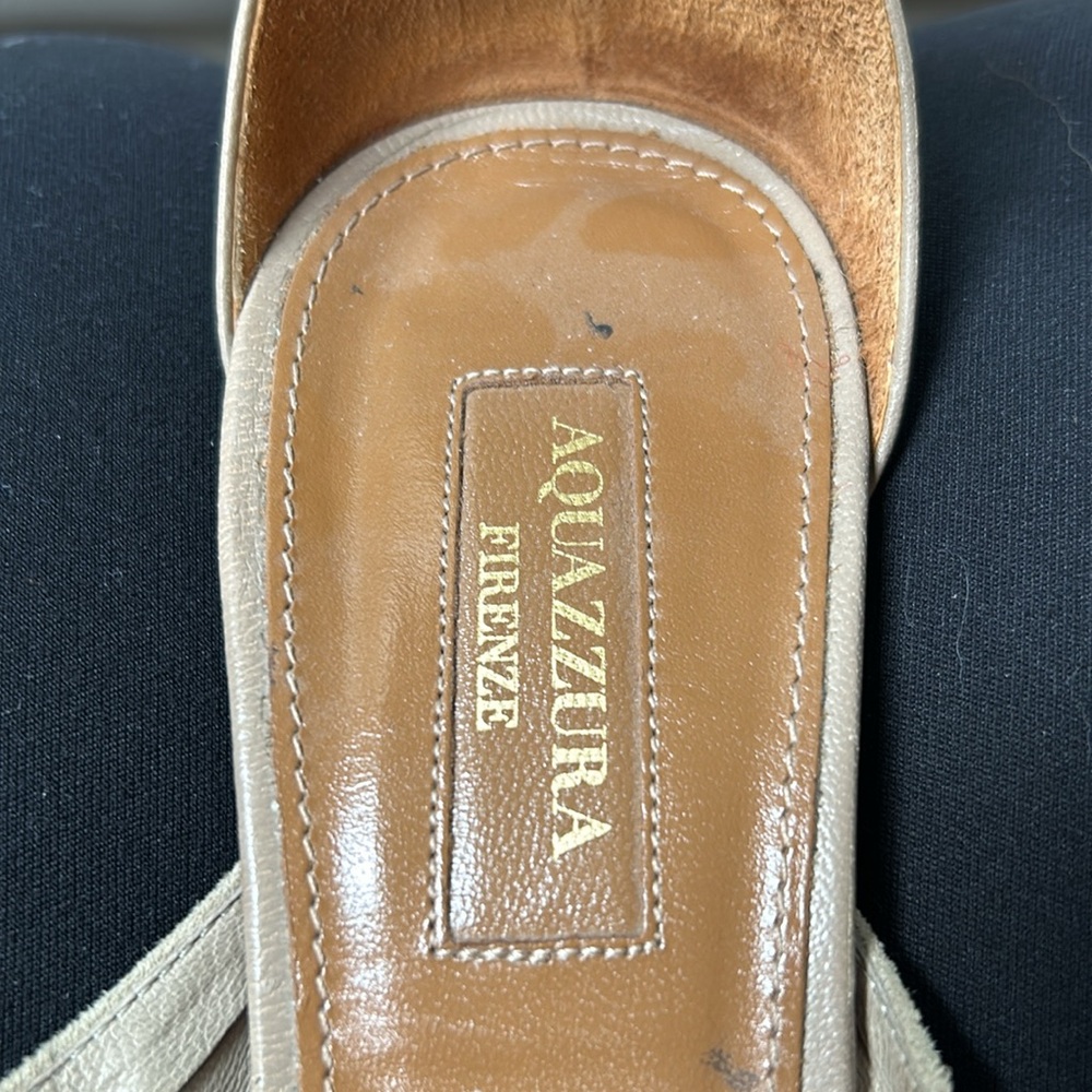 Aquazzura Firenze 39 1/2 suede ankle toe heels - Picture 6 of 8